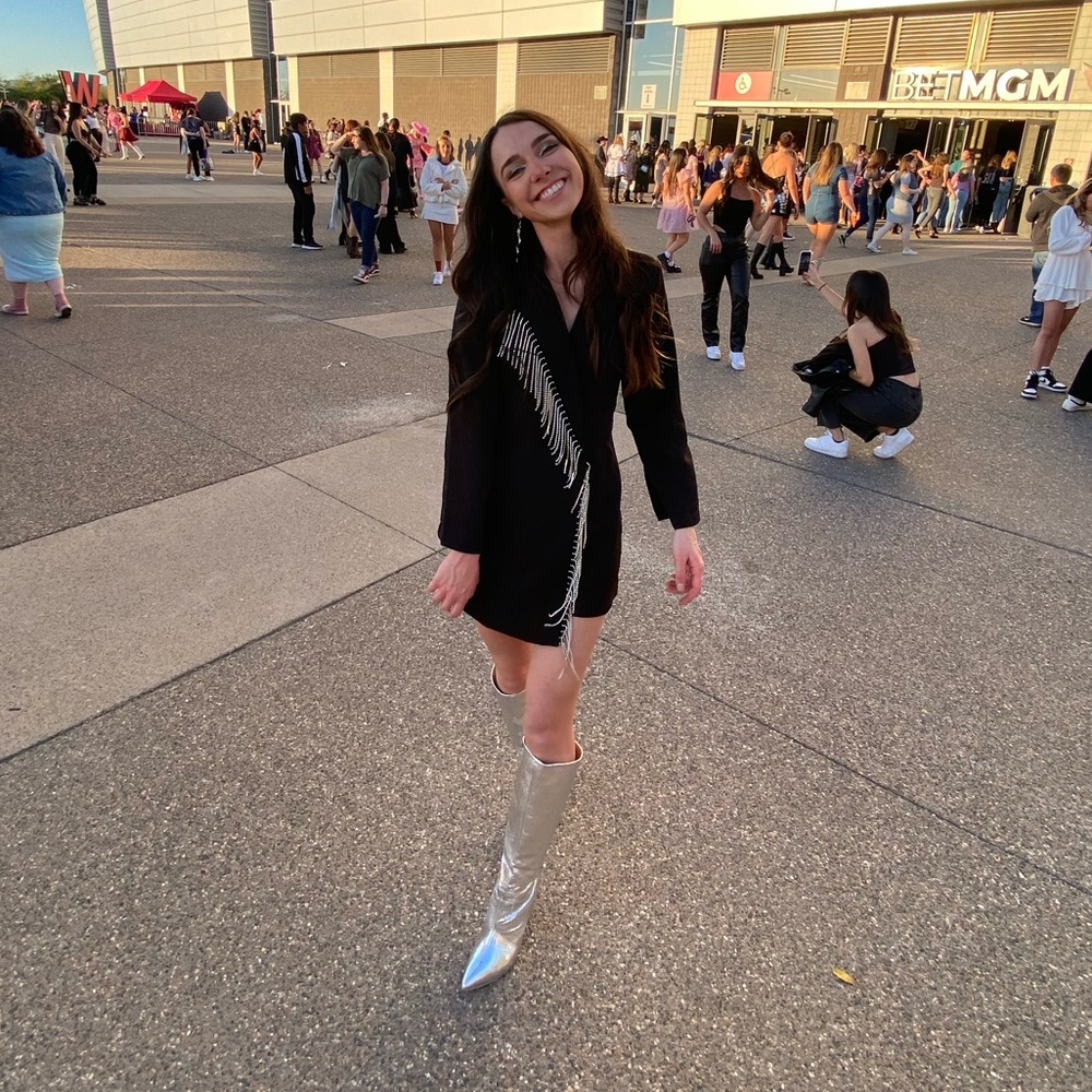 Silver Knee High Boots